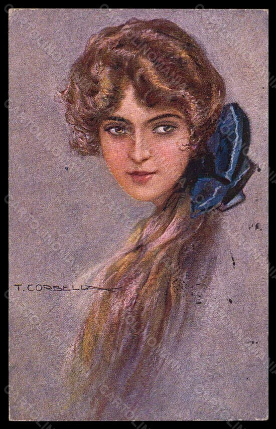 Artist Signed T. Corbella Fashion Glamour Lady serie 281-2 postcard VK5878 – fronte