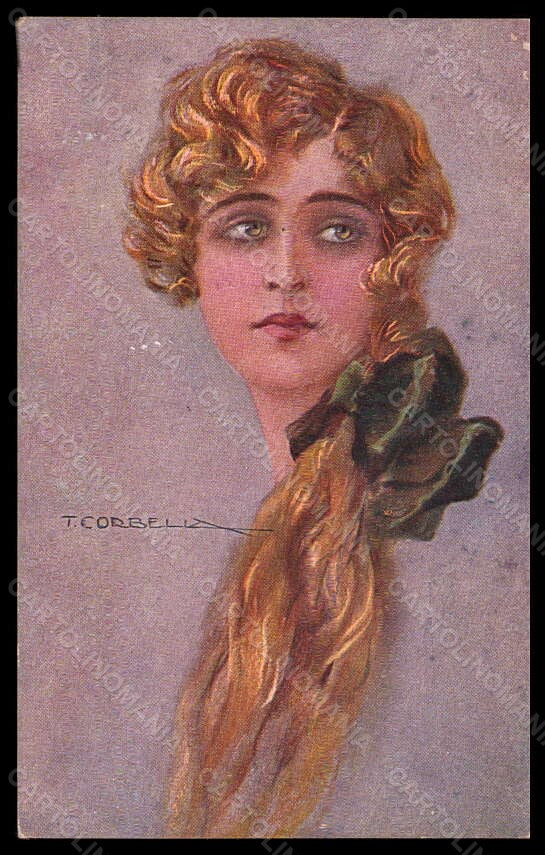 Artist Signed T. Corbella Fashion Glamour Lady serie 281-1 postcard VK5880 – fronte