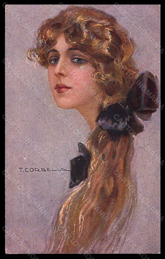 Artist Signed T. Corbella Fashion Glamour Lady serie 281-1 postcard VK5881 – fronte
