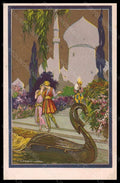 Artist Signed T. Corbella Couple Easter Egg Art Deco Degami 1118 postcard VK5891 – fronte