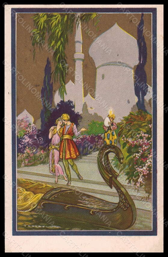 Artist Signed T. Corbella Couple Easter Egg Art Deco Degami 1118 postcard VK5891 – fronte