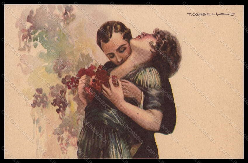 Artist Signed T. Corbella Romantic Kissing Couple serie 234-3 postcard VK5894 – fronte