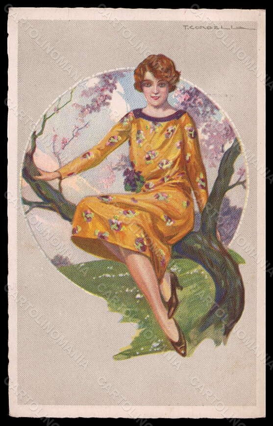 Artist Signed T. Corbella Fashion Glamour Lady Art Deco Degami 796 pc VK5896 – fronte