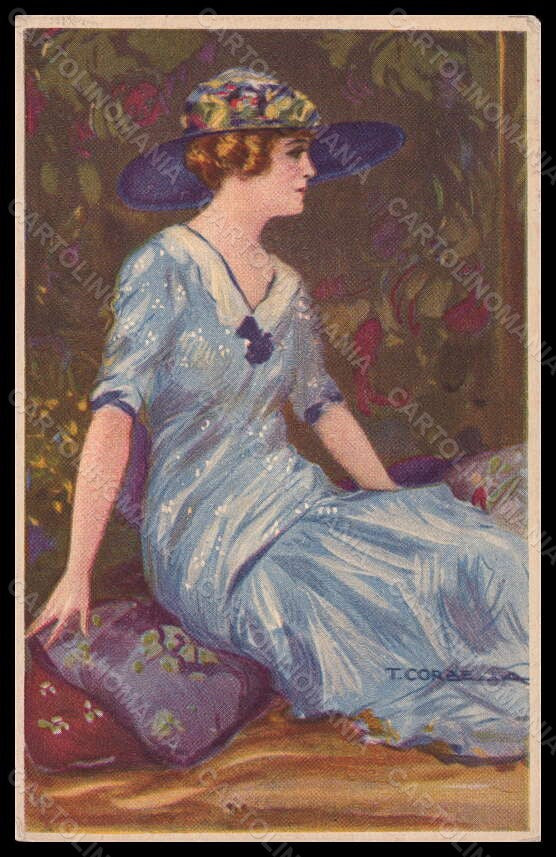 Artist Signed T. Corbella Fashion Glamour Lady serie 317-2 pc VK5899 – fronte
