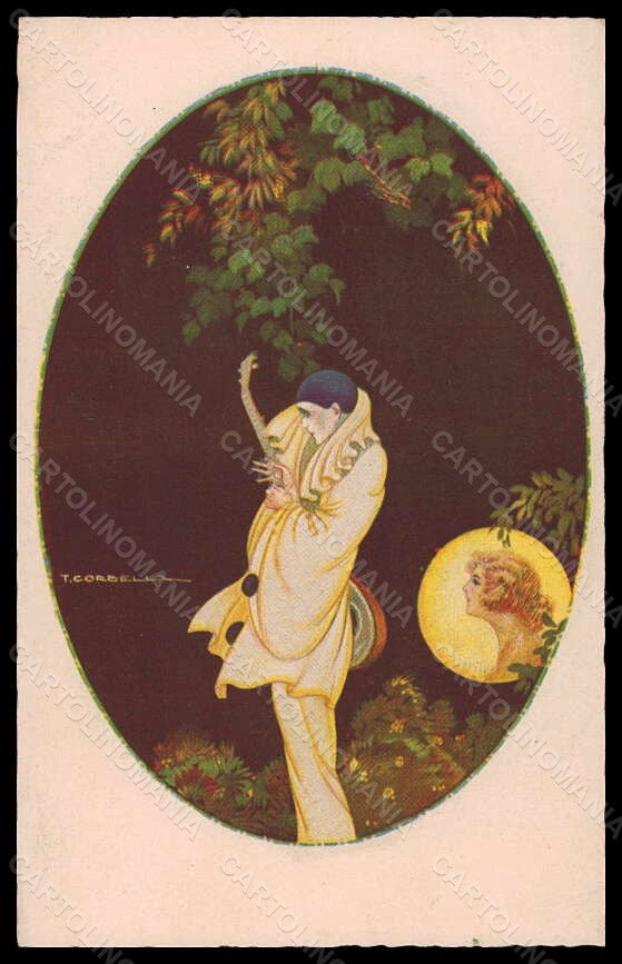 Artist Signed T. Corbella Lady Pierrot Paper Moon Degami 668 pc VK5904 – fronte