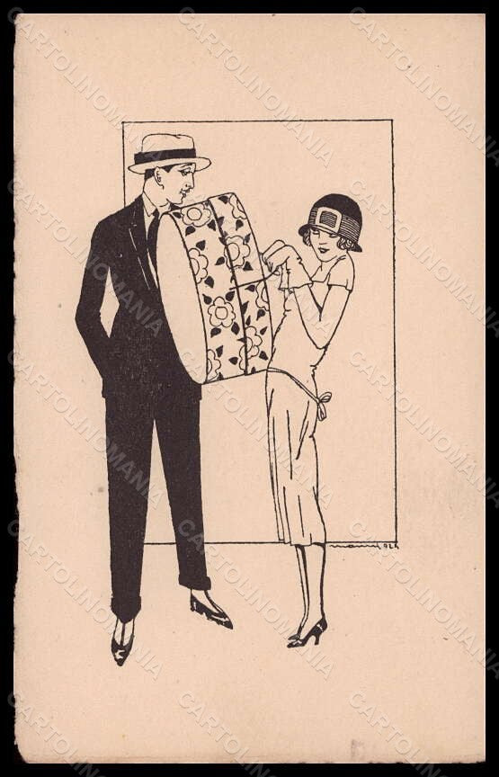Artist Signed Nanni ? Manni ? Fashion Lady Silhouette Ballerini 174 pc VK5912 – fronte