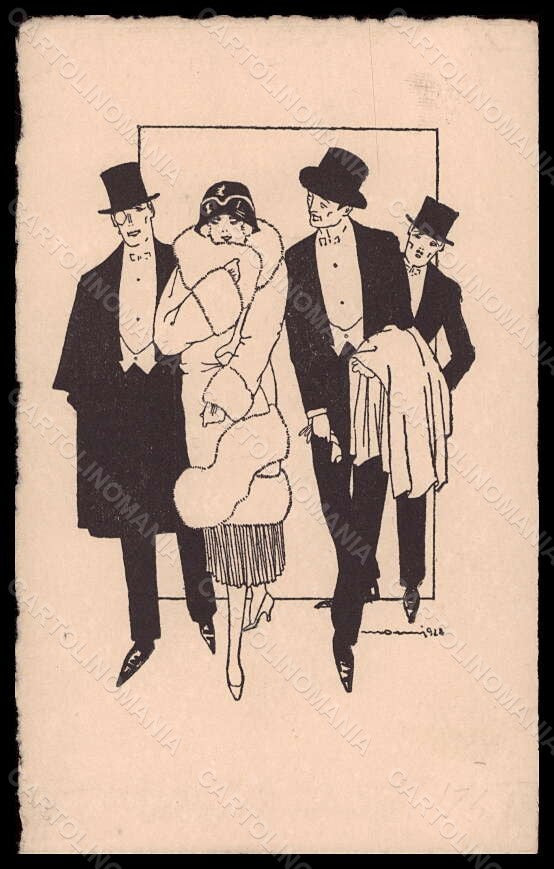 Artist Signed Nanni ? Manni ? Fashion Lady Silhouette Ballerini 174 pc VK5913 – fronte