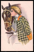 Artist Signed Nanni Fashion Glamour Lady Horse serie 257-1 postcard VK5914 – fronte