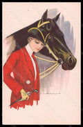 Artist Signed Nanni Fashion Glamour Lady Horse serie 257-3 postcard VK5915 – fronte
