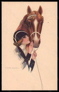 Artist Signed Nanni Fashion Glamour Lady Horse serie 307-6 postcard VK5917 – fronte