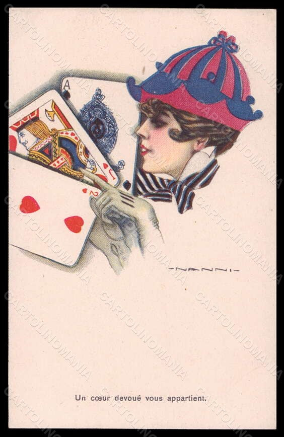 Artist Signed Nanni Fashion Glamour Lady Playing Cards serie 337-3 pc VK5920 – fronte