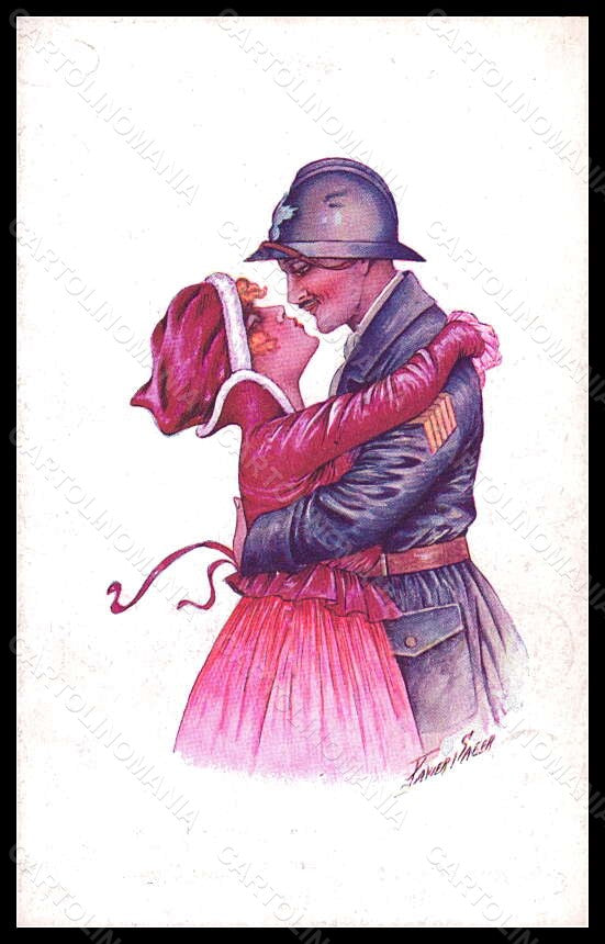 Artist Signed X. Sager Propaganda WW1 Lady Soldier Accord Parfait 88 pc VK5923 – fronte