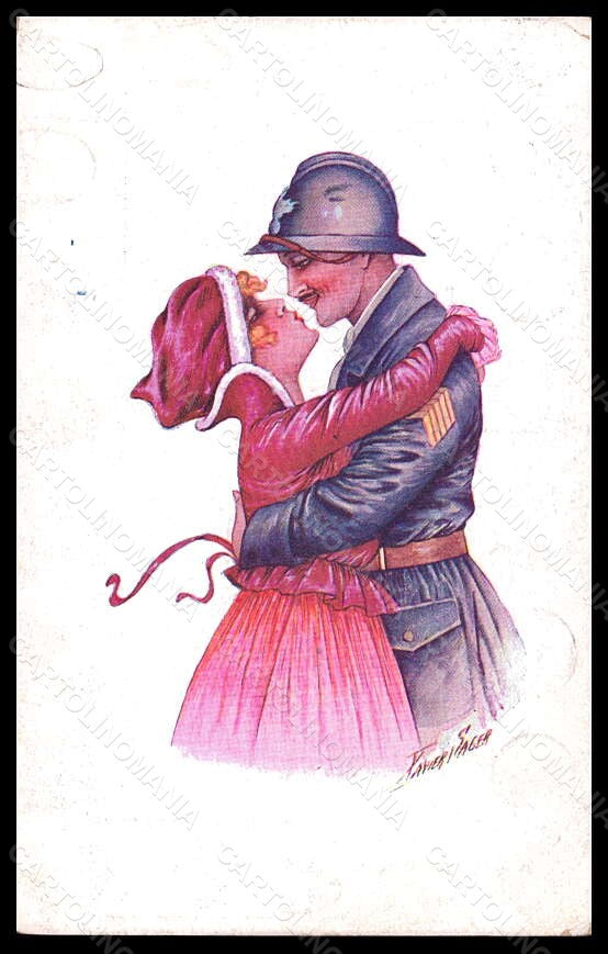 Artist Signed X. Sager Propaganda WW1 Lady Soldier Accord Parfait 88 pc VK5928 – fronte