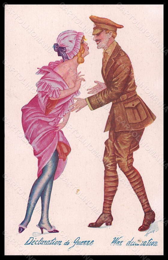 Artist Signed X. Sager Propaganda WW1 Risque Lady Soldier serie 36 pc VK5934 – fronte