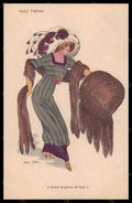 Artist Signed Xavier Sager Fashion Glamour Lady Mode Winter serie 4288 pc VK5947 – fronte