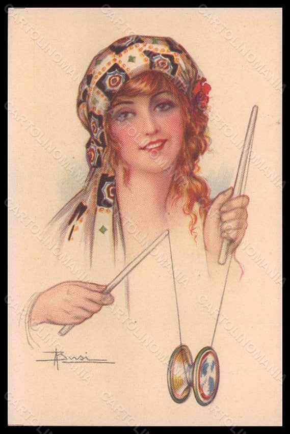 Artist Signed A. Busi Fashion Lady Mode Sport Diablo serie 112-3 pc VK5954 – fronte
