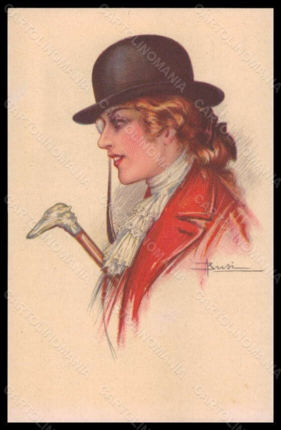 Artist Signed A. Busi Fashion Sidesaddle Lady Mode Sport serie 112-5 pc VK5955 – fronte