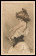 Artist Signed Illustratori H. Boutet Risque Lady Art Nouveau PIN HOLE pc VK5964 – fronte