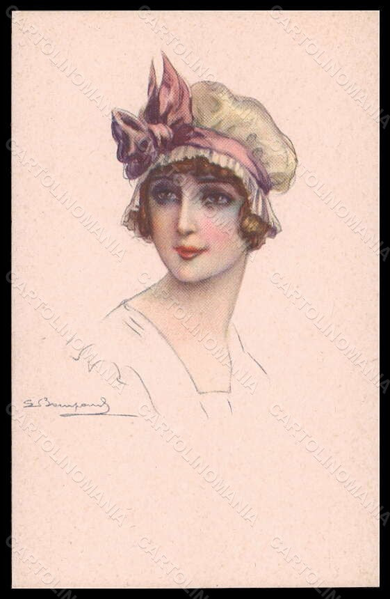 Artist Signed Bompard Fashion Glamour Lady Mode serie 914-5 pc VK5975 – fronte