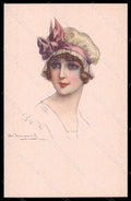 Artist Signed Bompard Fashion Glamour Lady Mode serie 914-5 pc VK5975 – fronte