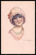 Artist Signed Bompard Fashion Glamour Lady Mode serie 914-2 pc VK5977 – fronte