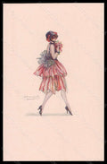 Artist Signed Bompard Fashion Glamour Lady Mode Carnival serie 606-1 pc VK5984 – fronte