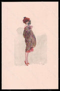 Artist Signed Bompard Fashion Glamour Lady Mode Carnival serie 606-1 pc VK5985 – fronte