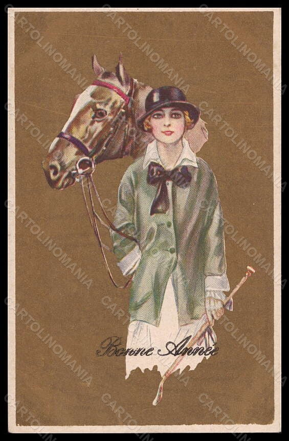 Artist Signed Bompard Fashion Sidesaddle Lady Mode Horse serie 4-1 pc VK5987 – fronte
