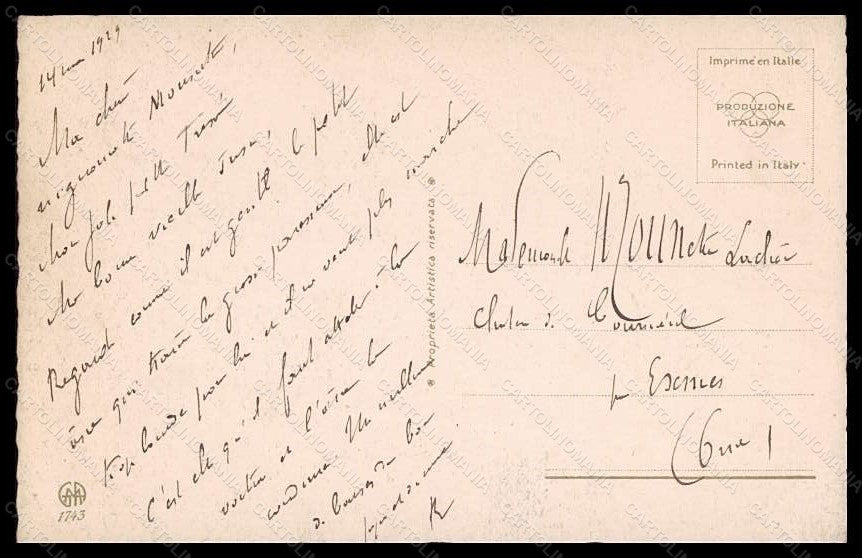 Artist Signed Illustratori E. Colombo Children Donkey serie 1743 postcard VK5995 – retro