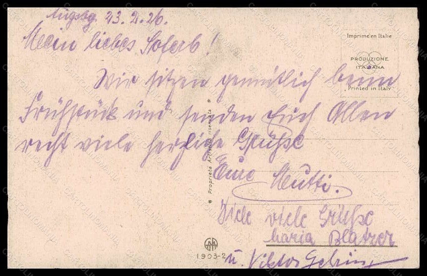 Artist Signed E. Colombo Boy Paper Moon serie 1903-2 postcard VK5996 – retro