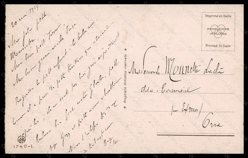 Artist Signed Illustratori E. Colombo Boy Dog serie 1740-1 postcard VK6002 – retro
