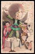 Artist Signed Chiostri Lady Children Carnival Pierrot Ballerini 303 pc VK6046 – fronte