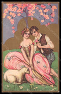 Artist Signed Chiostri Romantic Couple Easter Lamb Ballerini serie 183 pc VK6052 – fronte