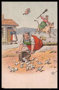 Artist Signed Fritz Reifs ? Witch Witches Egg Chick Cow 1963 ABRADED pc VK6069 – fronte
