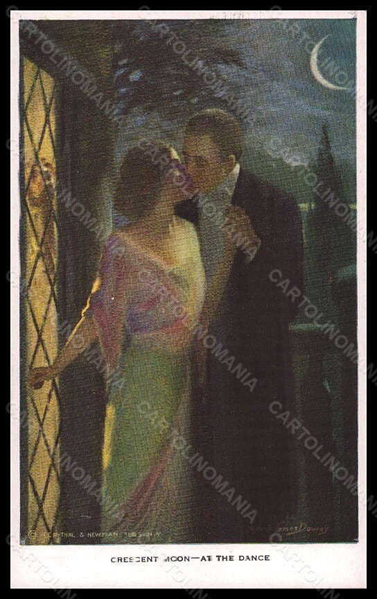 Artist Signed A. J. Dewey Romantic Couple Crescent Moon Reinthal 462 pc VK6070 – fronte