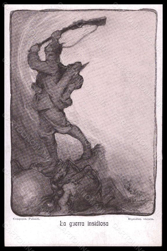 Propaganda WW1 WWI Palanti Anti Kaiser Franz Joseph Alpini postcard VK6073 – fronte
