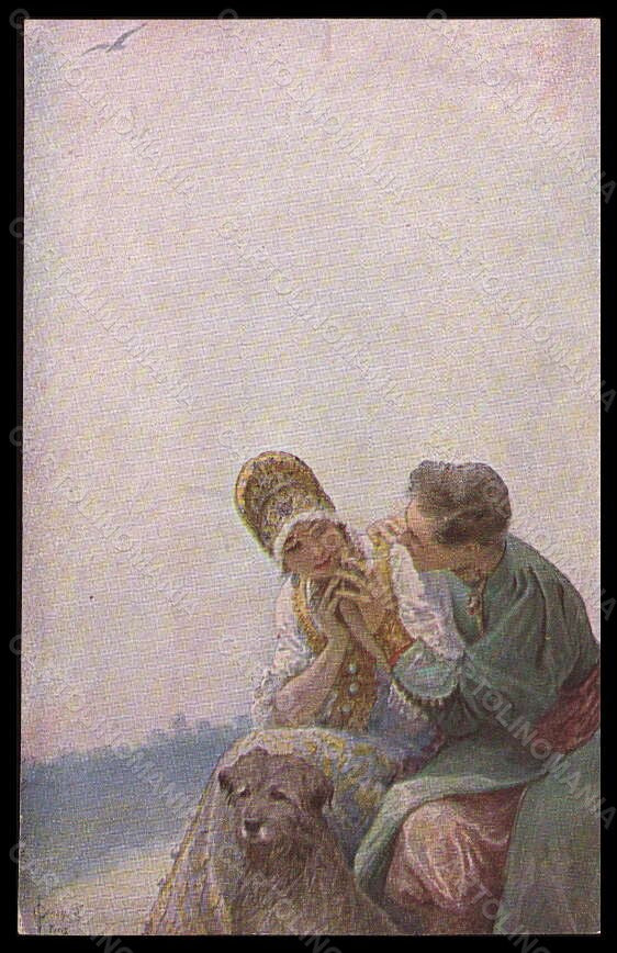 Artist Signed Illustratori Solomko Romantic Couple TSN serie 20 TEARED pc VK6074 – fronte