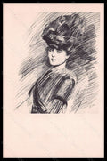 Artist Signed Illustratori P. C. F. Helleu Fashion Glamour Lady Mode pc VK6093 – fronte