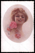 Artist Signed Illustratori Pagnotta Glamour Lady Flowers serie 1002 pc VK6095 – fronte