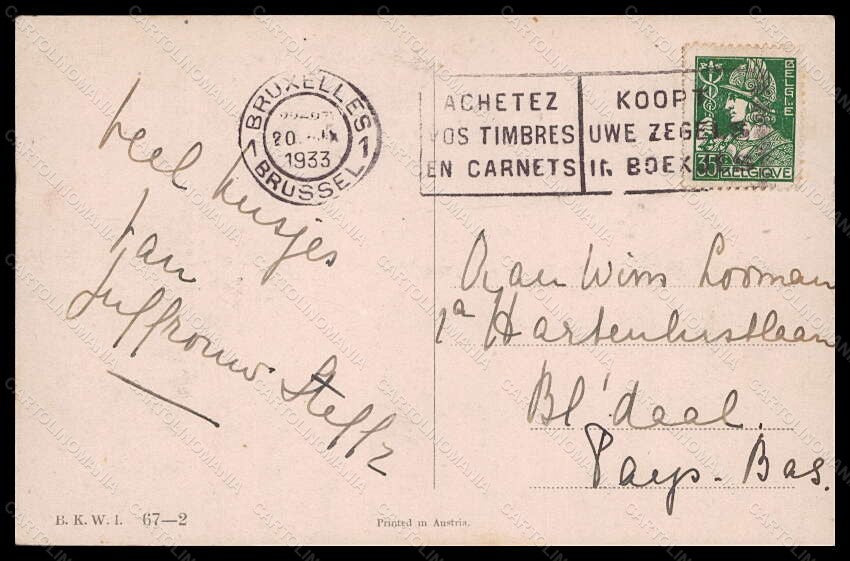 Artist Signed K. Feiertag ? Dressed Bear School BKWI 67-2 postcard VK6118 – retro
