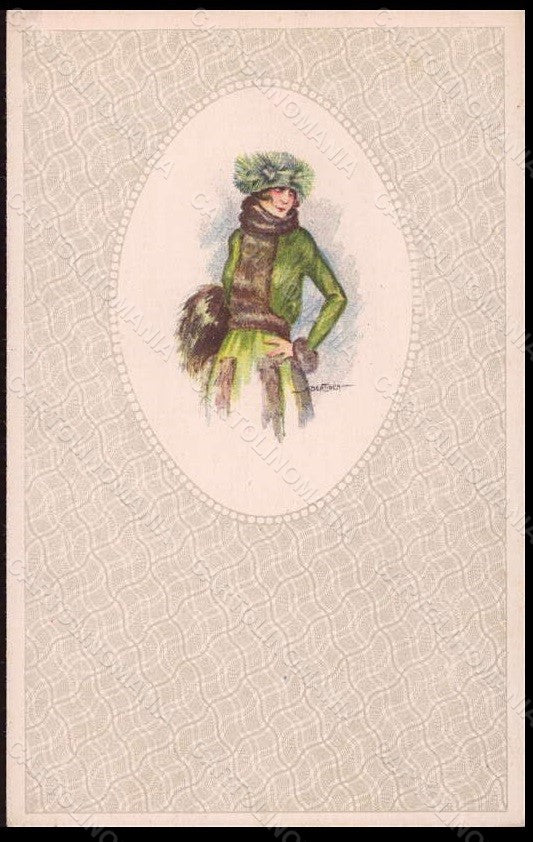 Artist Signed Bertiglia Fashion Glamour Lady Mode serie 2207 postcard VK6139 – fronte