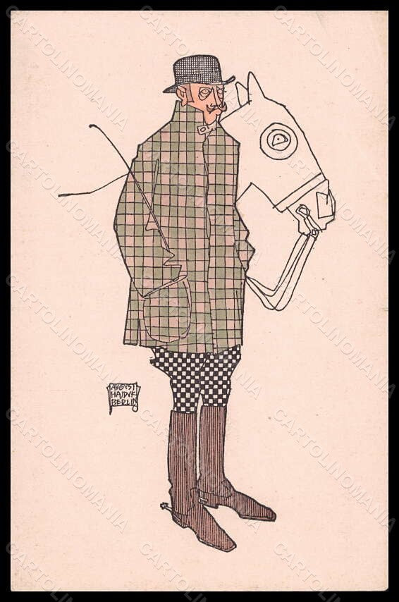 Artist Signed A. Hajduk Horse Racing Man Sport serie 1002-4 postcard VK6145 – fronte