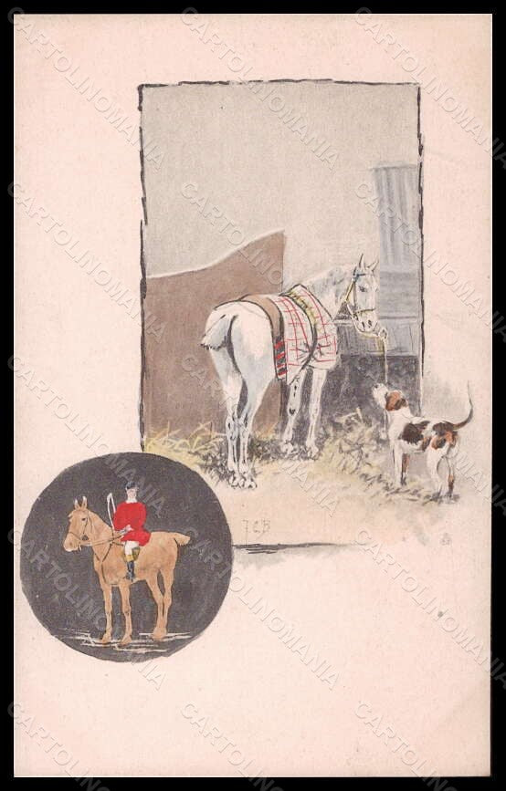 Artist Signed Illustratori OPF F. C. B. Horse Rider Dog postcard VK6155 – fronte