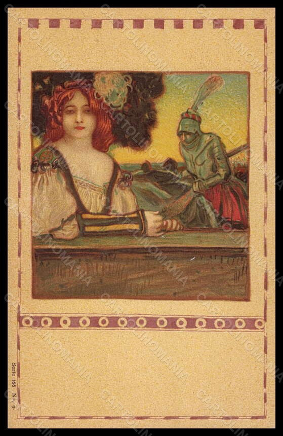 Artist Signed Kempf Art Nouveau Lady serie 166-9 postcard VK6181 – fronte