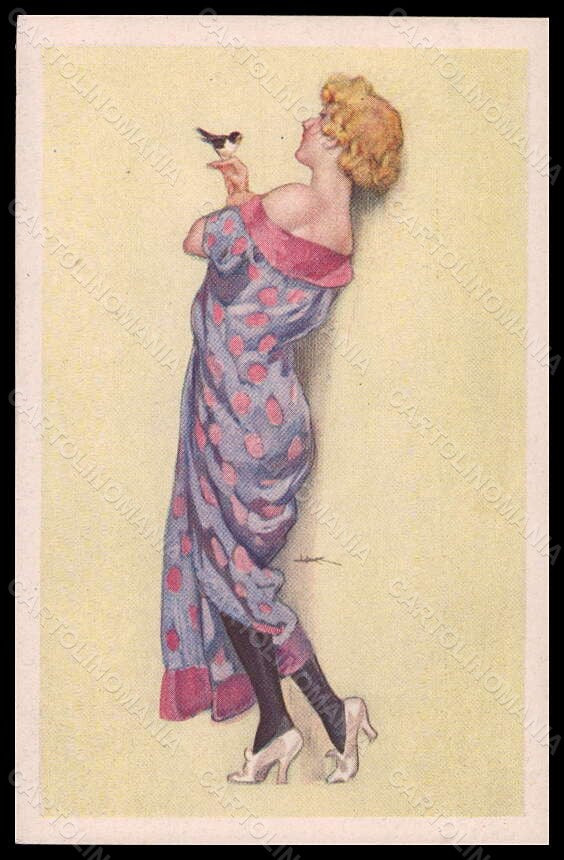 Artist Signed Metlicovitz Fashion Glamour Lady Mode serie 505-2 postcard VK6205 – fronte