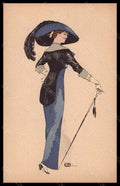 Artist Signed Leonnec Fashion Lady Mode Hand Painted GH Paris serie 55 pc VK6227 – fronte