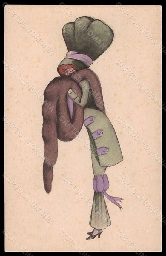 Artist Signed Max Reinitz Art Deco Fashion Lady Mode BKWI 763-5 postcard VK6249 – fronte