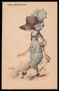 Artist Signed Roberty Fashion Glamour Lady Mode Entraveer Hand Painted pc VK6259 – fronte