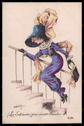 Artist Signed Roberty Fashion Glamour Lady Mode Entraveer Hand Painted pc VK6260 – fronte