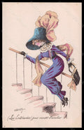 Artist Signed Roberty Fashion Glamour Lady Mode Entraveer Hand Painted pc VK6261 – fronte